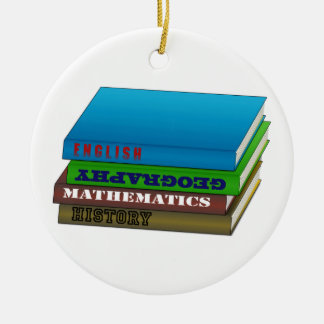 Ornamento De Cerâmica Pilha de Livros Escolares