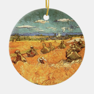 Ornamento De Cerâmica Pilha de Trigo com Ceifador por Vincent van Gogh