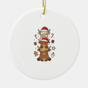 Ornamento De Cerâmica Pilha de Vaca das Terras Altas de Natal Desenho de