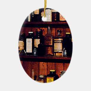 Ornamento De Cerâmica Pilões e Frascos de Remédio