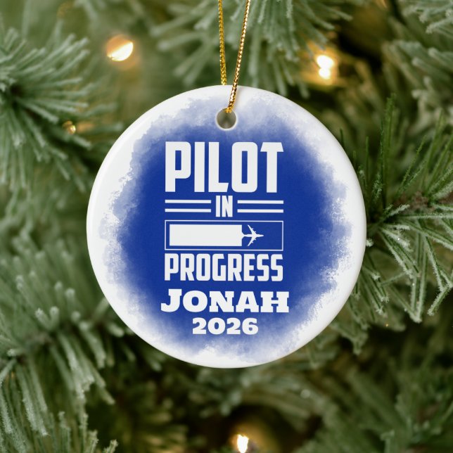 Ornamento De Cerâmica Pilot In Progress Graduation  (Árvore)