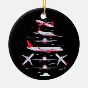 Ornamento De Cerâmica Piloto de árvore de natal de avião Merry Natal Xma