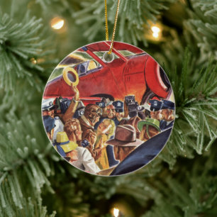 Ornamento De Cerâmica Piloto de Avião Propulsor Único Vintage com Papara