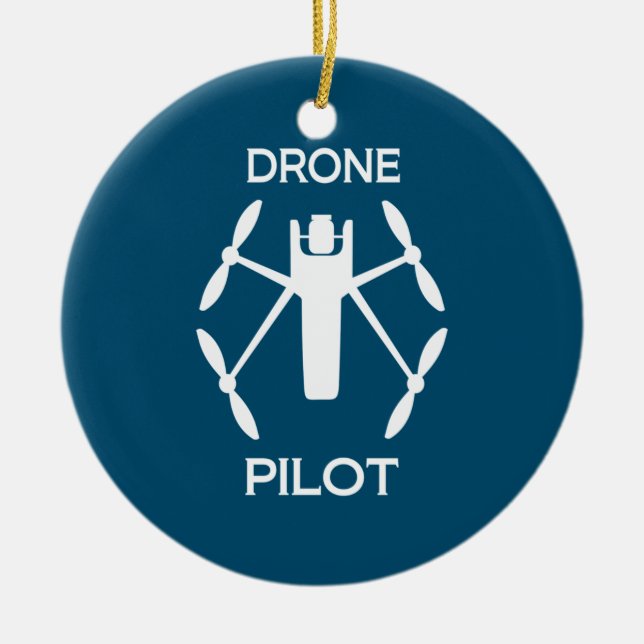 Ornamento De Cerâmica Piloto de Drone de Classes (Frente)