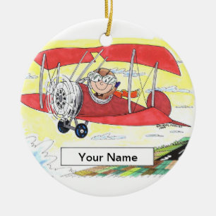 Ornamento De Cerâmica Piloto - Homem