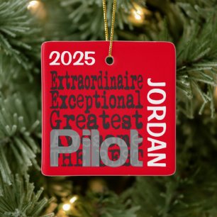 Ornamento De Cerâmica Piloto personalizado extraordinário