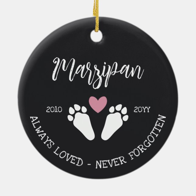 Ornamento De Cerâmica Pinças de coelhinho nunca Esqueceram o Memorial (Traseira)