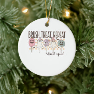 Ornamento De Cerâmica Pincel Tratar Repetir Esquadrão Dental Engraçado S