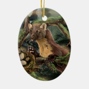 Ornamento De Cerâmica Pine Marten