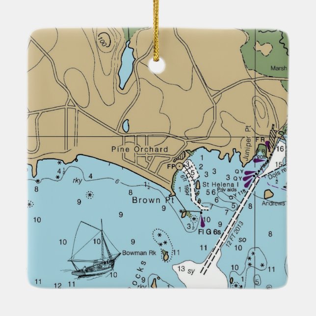 Ornamento De Cerâmica Pine Orchard Branford CT (Verso)