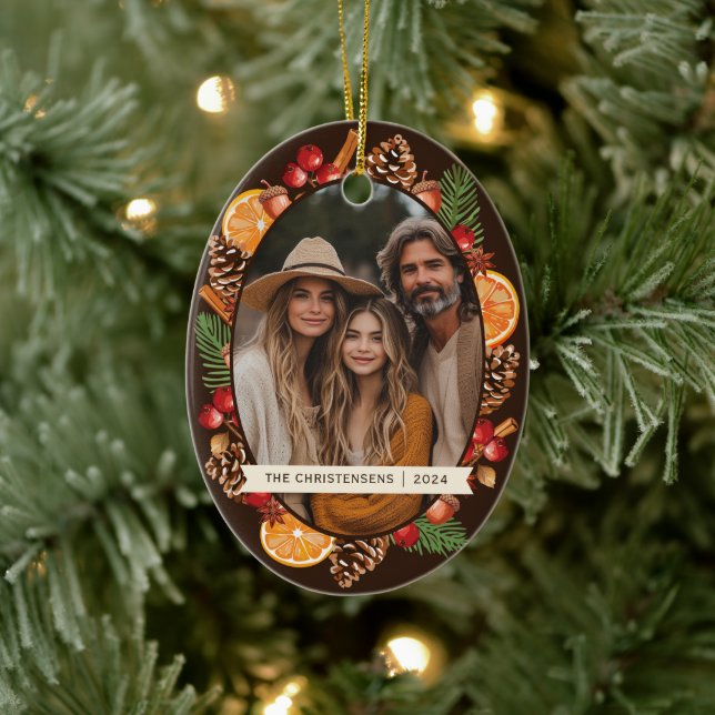 Ornamento De Cerâmica Pinecones Botânico Rustic Foto Pine (Árvore)