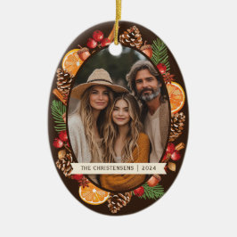 Ornamento De Cerâmica Pinecones Botânico Rustic Foto Pine