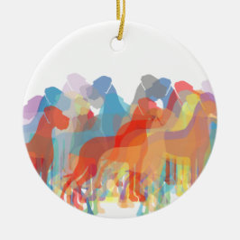 Ornamento De Cerâmica Pingentes de Natal de dálmata colorido