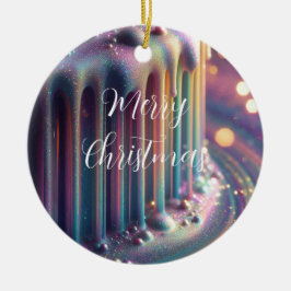 Ornamento De Cerâmica Pingo de Líquido Íris Natal