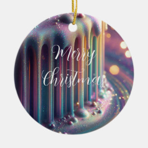 Ornamento De Cerâmica Pingo de Líquido Íris Natal