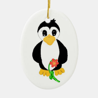 Ornamento De Cerâmica Pinguim Bonito
