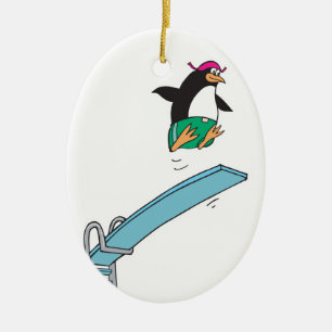 Ornamento De Cerâmica pinguim de mergulho de bobo bonito