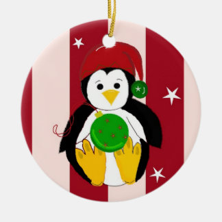 Ornamento De Cerâmica Pinguim de Natal para Bebê