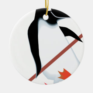 Ornamento De Cerâmica Pinguim do hóquei