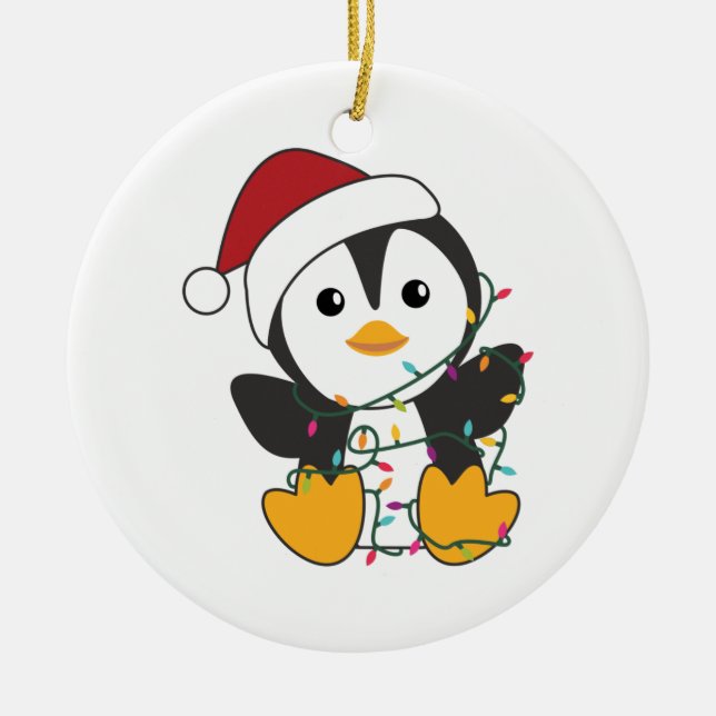 Ornamento De Cerâmica Pinguim Natal Neve Animais de inverno Pinguins Adu (Frente)