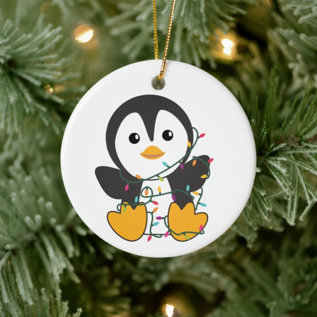 Ornamento De Cerâmica Pinguim Natal Neve Pinguins de Pinguins (Árvore)