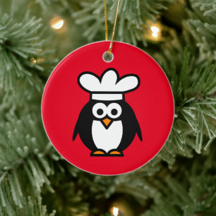 Ornamento De Cerâmica Pinguim-pão-de-cozinha-de-cozinha-doce personaliza