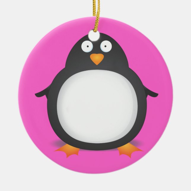 Ornamento De Cerâmica Pinguim-rei (Frente)