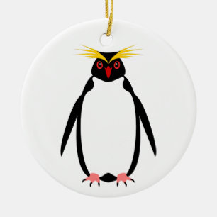 Ornamento De Cerâmica Pinguim rockhopper ou macaroni