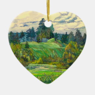 Ornamento De Cerâmica Pinheiros