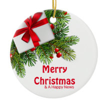 Pinheiros de Natal com Arco vermelho branco presen