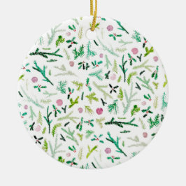 Ornamento De Cerâmica Pinho, azevinho & Sugarplums