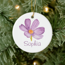 Pink Cosmos OCTOBER Birth Flower Custom Name