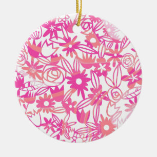 ORNAMENTO DE CERÂMICA PINK FLOWER LACE