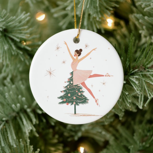 Ornamento De Cerâmica Pink Nutcracker Ballerina (Árvore)