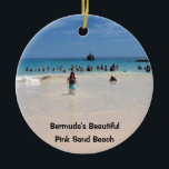 Ornamento De Cerâmica Pink Sand Beach #3, Bermuda é linda, rosa S...<br><div class="desc">Bela Baía de Ferradura; Praia Rosa das Bermudas!</div>