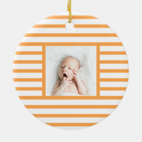 Pink Sleepy Baby Dino | Orange Stripe Modern