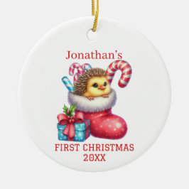 Ornamento De Cerâmica Pintinho bonito com pelo de porco Natal