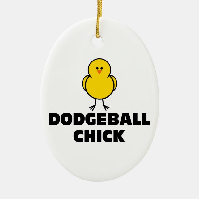 Ornamento De Cerâmica Pintinho de Dodgeball (Frente)
