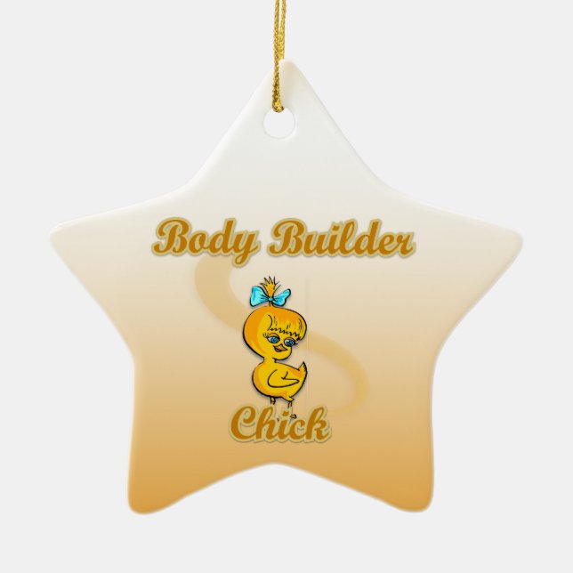 Ornamento De Cerâmica Pintinho do Body Builder (Frente)