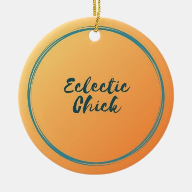 Ornamento De Cerâmica Pintinho ecético Encontre-me no YouTube e Facebook (Frente)