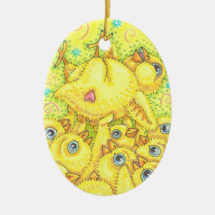 ORNAMENTO DE CERÂMICA PINTINHO ROCK & ROLL, PRIMAVERA MOSH PIT ORNAVAL O