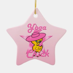 Ornamento De Cerâmica Pintinho Yoga nº 8