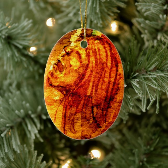 Ornamento De Cerâmica Pintor de Aquarelas com Tristeza de Saúde Mental (Árvore)