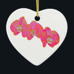 Ornamento De Cerâmica Pintor de aquarelas rosa Pintura de orquídeas<br><div class="desc">Pintura floral romântica de aquarela tropical. Arte original,  orquídeas cor-de-rosa e laranja.</div>