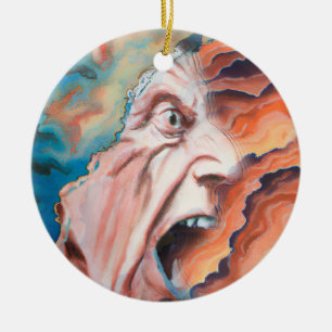 Ornamento De Cerâmica Pintura a óleo de ondas de pânico