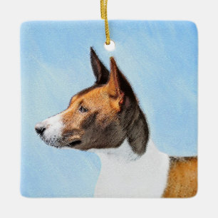 Ornamento De Cerâmica Pintura Basenji - Arte Original Custa