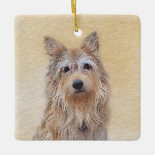 Ornamento De Cerâmica Pintura Berger Picard - Arte Original de Cachorro