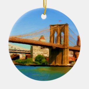 Ornamento De Cerâmica Pintura da ponte de Brooklyn