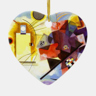 Ornamento De Cerâmica Pintura de Abstrato Amarelo Azul Kandinsky