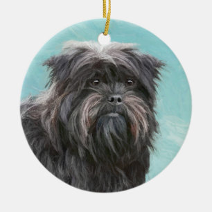 Ornamento De Cerâmica Pintura de Affenpinscher - Arte de Cachorro Origin